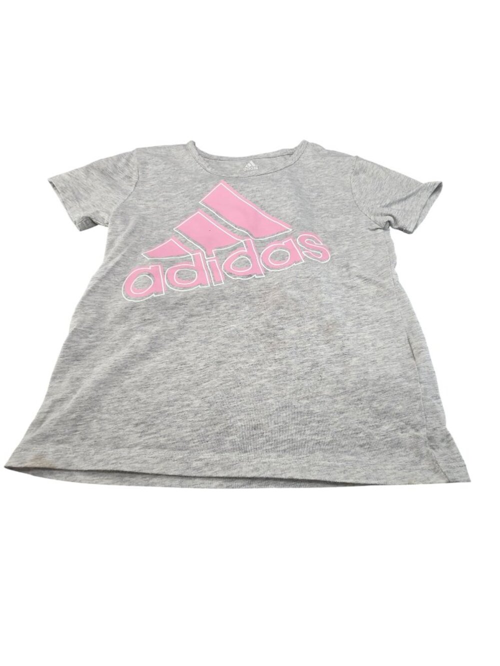 Adidas and Puma Gray T-Shirt Lot Pink Logo Girls Size 4 5 Set of 2 JJ3932